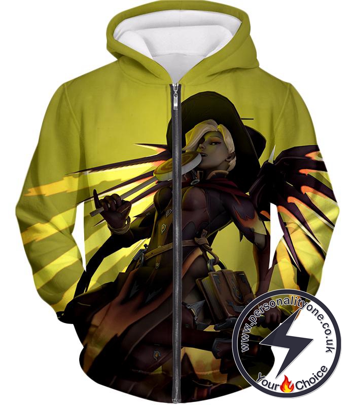 Overwatch Halloween Skins Team Healer Mercy Zip Up Hoodie